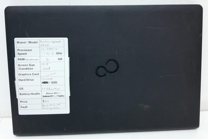Fujitsu LifeBook A555 - i3-5005U 2.0GHz - 4GB Ram - 15.6" - 120GB SSD - Windows 10 Education - Image 3