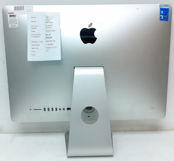 Apple iMac A1418 EMC: 2638 - i5-4570S 2.9GHz - 16GB RAM - 21.5" - GK107M 1GB - 1TB HDD - Catalina10.15.7( Late 2013) - Image 3