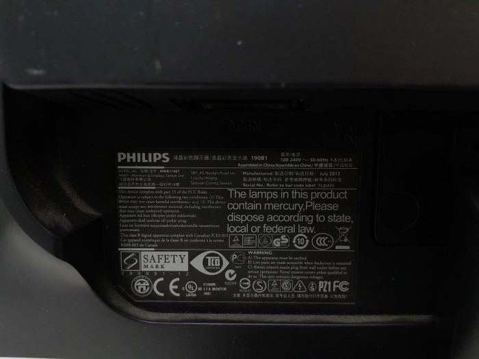 Philips Brilliance 190B MWB1190T 19" VGA DVI Monitor - Image 3