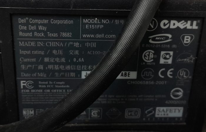 Dell E151FP 15" VGA Monitor - Image 3