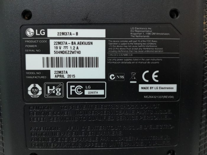 LG 22M37A-B 21.5" VGA Monitor - Image 3