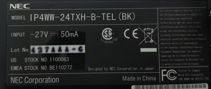 Nec IP4WW-24TXH-B-TEL IP Desk Phone - Image 3