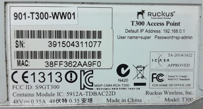 Ruckus T300 901-T300-WW01 Outdoor Access Point - Image 3