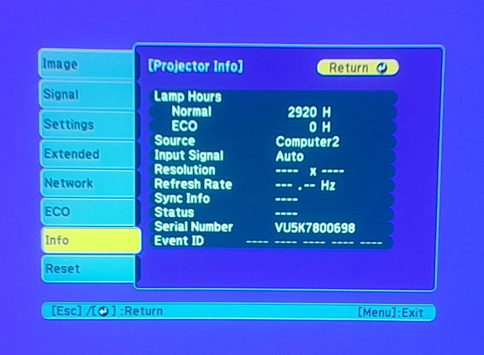 Epson H692B EB-X27 HDMI VGA LCD Projector with 2920 Lamp Hours Used - Image 2