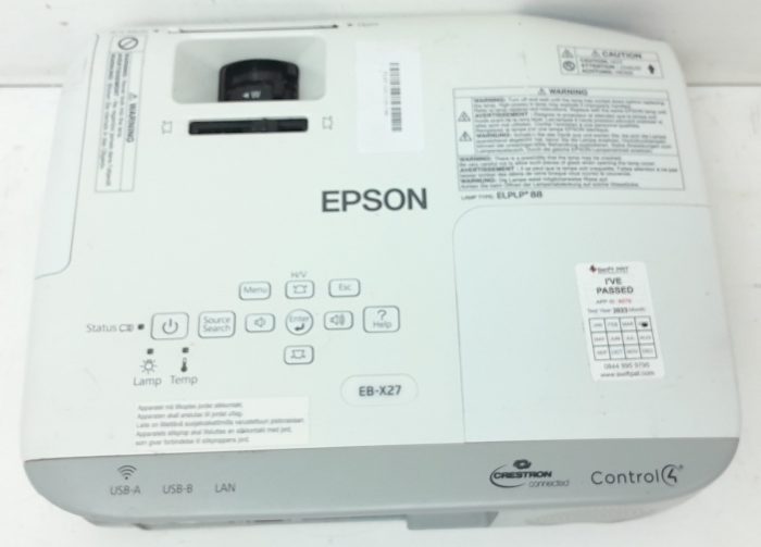 Epson H692B EB-X27 HDMI VGA LCD Projector with 2920 Lamp Hours Used - Image 4