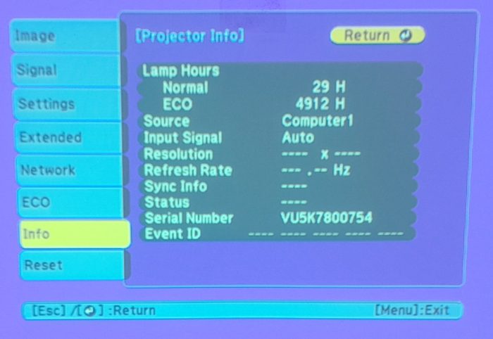 Epson H692B EB-X27 HDMI VGA LCD Projector with 4941 Lamp Hours Used - Image 2