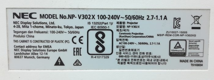 Nec NP-V302X HDMI VGA LCD Projector 1647 Lamp Hours Used - Image 3