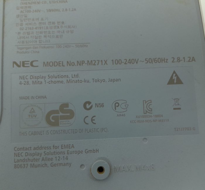 Nec NP-M271X HDMI VGA LCD Projector 3275 Lamp Hours Used - Image 3