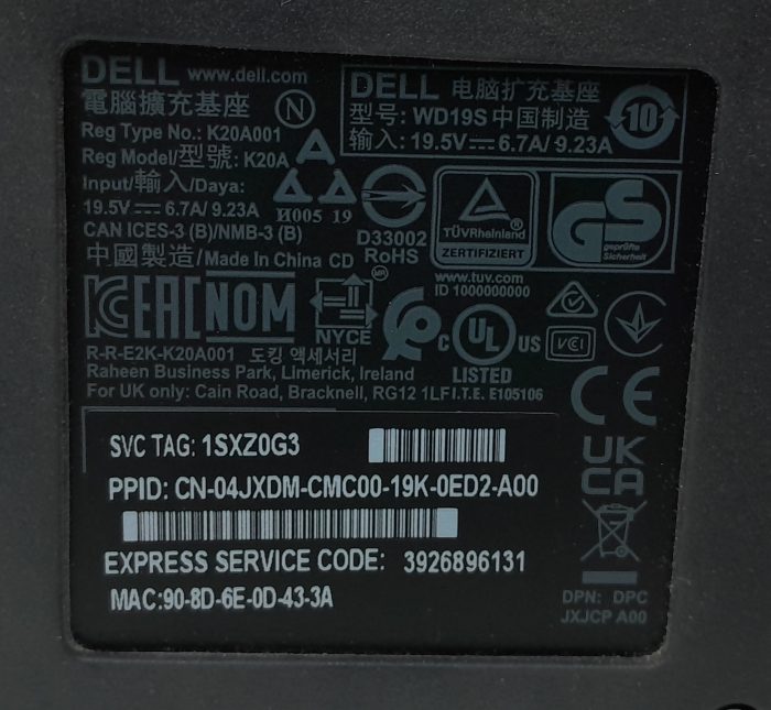 Dell WD19S K20A Docking Station - Image 3