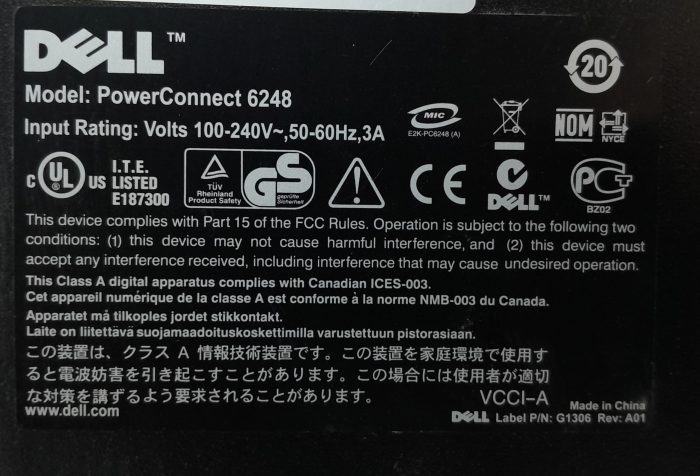 Dell PowerConnect 6248 48 Port Gigabit Ethernet Switch With 7x Dell Fibre Optic - Image 3