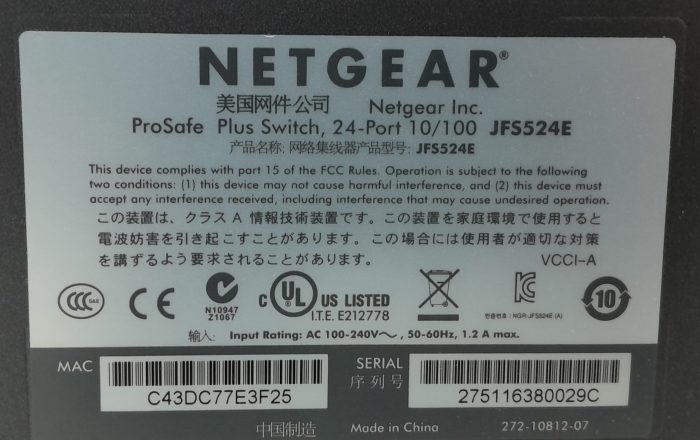 Netgear JFS524E ProSafe Plus 24-Port 10/100 Unmanaged Network Switch - Image 3