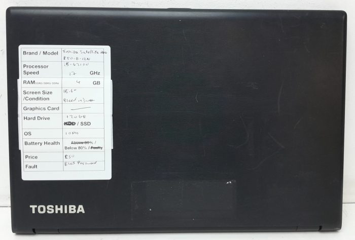 Toshiba Satellite Pro R50-B-12N - i5-4210U 1.7GHz - 4GB RAM - 15.6" - 120GB SSD - Windows 10 Pro - Image 3