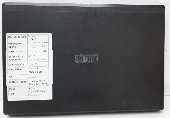 Stone W76T - Pentium Dual Core T4400 2.2GHz - 2GB Ram - 15.6" - 120GB SSD - Windows 10 Pro - Image 3