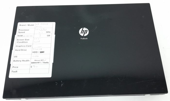 NC HP ProBook 4510s - Core 2 Duo T6570 2.1GHz - 3GB - 15.6" - 320GB HDD - Windows 10 Pro - Image 3