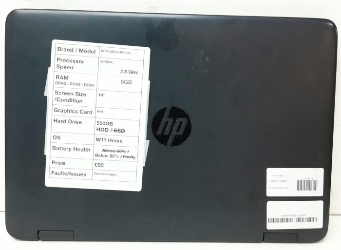 HP Probook 640 G3 - i5-7200U 2.5GHz - 8GB - 14" - 500GB HDD - Windows 11 Home - Image 3