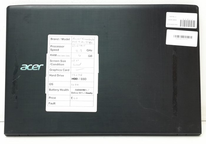 NC Acer TravelMate P259 Series N16Q2 - i3-6100U 2.3GHz - 4GB Ram - 15.6" - 120GB SSD - Windows 10 Pro - Image 3