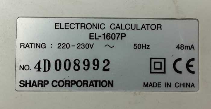 Sharp EL-1607P Electronic Calculator - Image 3
