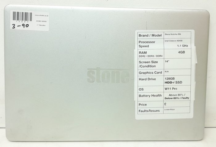 NC Stone Stonebook Cloud C10A NOTCHA-294 - Intel Celeron N3450 1.1GHz - 4GB Ram - 14" - 128GB SSD - Windows 11 Pro - Image 4