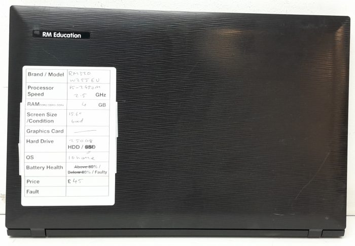 RM Education Notebook 320 W255EU - i5-2450M 2.5GHz - 4GB RAM - 15.6" - 250GB HDD - Windows 10 Home - Image 3