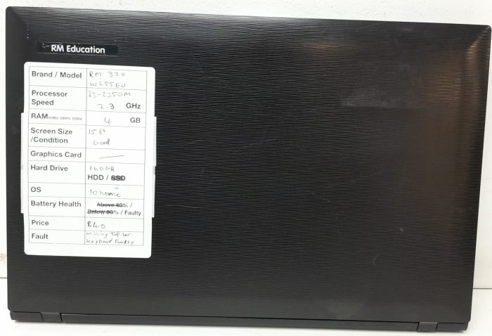 RM Education Notebook 320 W255EU - i3-2350M 2.3GHz - 4GB RAM - 15.6" - 160GB HDD - Windows 10 Home - Image 3