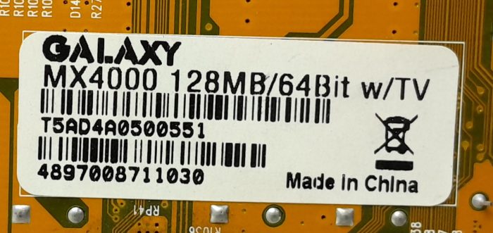 Galaxy MX4000 128MB/64 Bit w/TV & VGA Graphics Card - Image 3