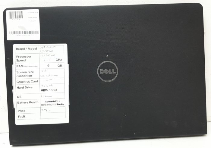 Dell Vostro 15 3568 - i3-7130U 2.7GHz - 8GB Ram - 15.6" - 256GB SSD - Windows 11 Home - Image 3