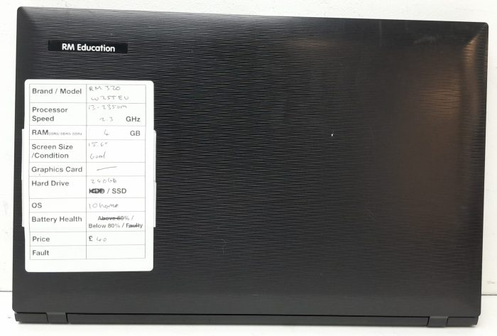 RM Education RM 320 W255EU - i3-2350M 2.3GHz - 4GB Ram - 15.6" - 240GB SSD - Windows 10 Home - Image 3