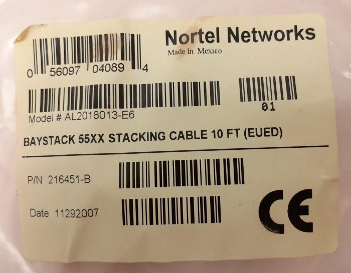 Nortel Amphenol AL201813-E6 Baystack 55XX Stacking Cable 10 FT (EUED) - Image 3