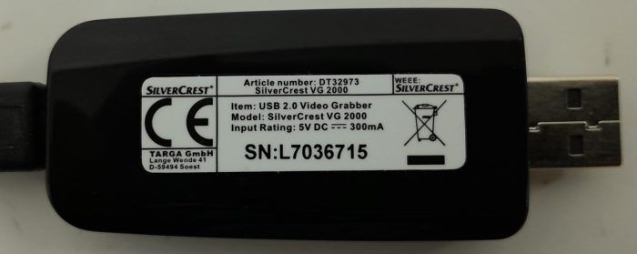 Silver Crest L7036715 USB Video Grabber - Image 3