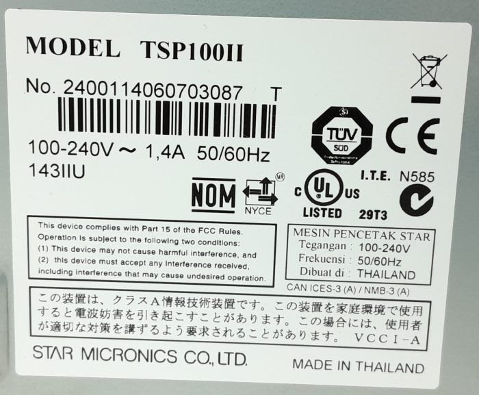 Star TSP100II FuturePRNT Thermal Receipt Printer - Image 3
