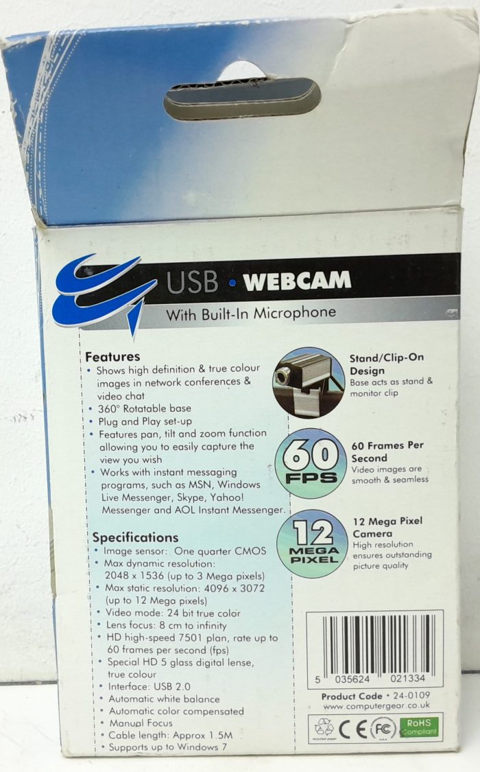 Computer Gear 24-0109 USB Webcam with Built-In Microphone - Image 3