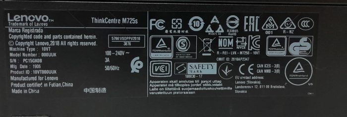Lenovo ThinkCentre M725s 000UUK - SFF - Ryzen 3 Pro 2200G 3.5Ghz - DDR4 - 8GB RAM - 256GB SSD - Windows 11 Pro - Image 4