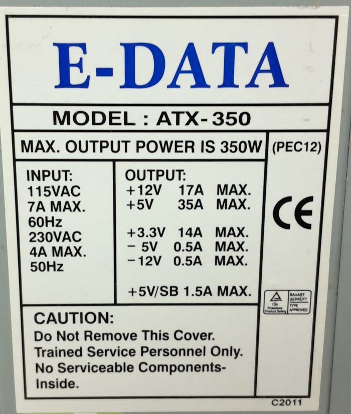 E-DAta ATX-350 350W Power Supply - Image 3