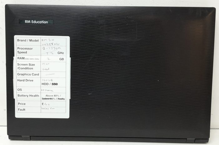 RM Education RM310 W255HU - i3-2330M 2.2GHz - 2GB Ram - 15.6" - 160GB HDD - Windows 10 Home - Image 3