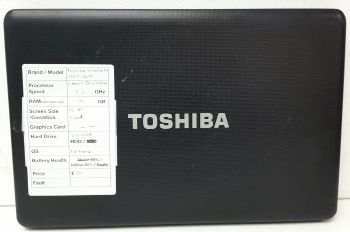 Toshiba Satellite Pro C660-1LM- Core 2 Duo T6670 2.2GHz - 2GB RAM - 15.6" - 250GB HDD - Windows 10 Home - Image 3