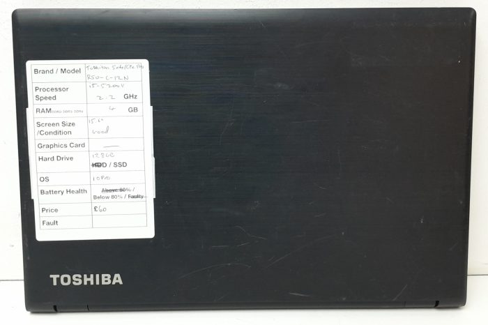 Toshiba Satellite Pro R50-C-12N - i5-5200U 2.2 GHz - 4GB Ram - 15.6" - 128GB SSD - Windows 10 Pro - Image 3