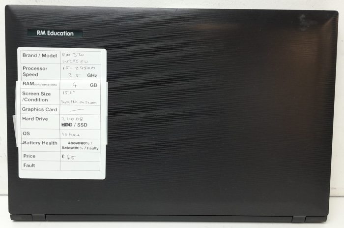 RM Education RM320 W255EU - i5-2450M 2.5GHz - 4GB RAM - 15.6" - 240GB SSD - Windows 10 Home - Image 3