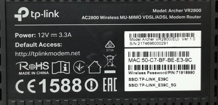 TP-Link Archer VR2800 AC2800 Wireless MU-MIMO VDSL/ADSL Modem Router - Image 3