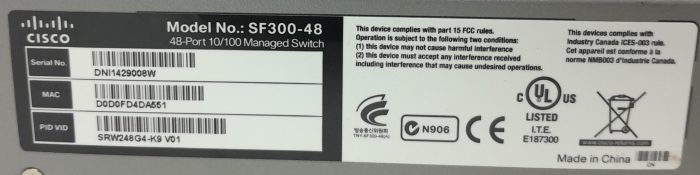 Cisco SF300-48 48-Port 10/100 Managed Switch - Image 3