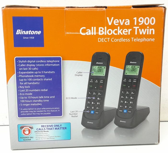 Binatone 654020110001 Veva 1900 Call Blocker Twin DECT Cordless Telephone - Image 2