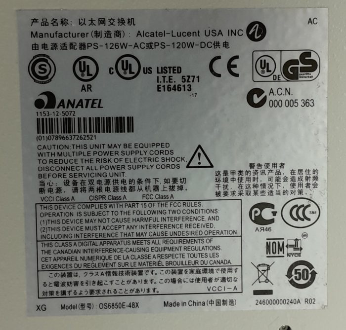 Alcatel-Lucent OmniSwitch 6805E-48X OS6850E-48X 48- Ports Stackable Switch - Image 3