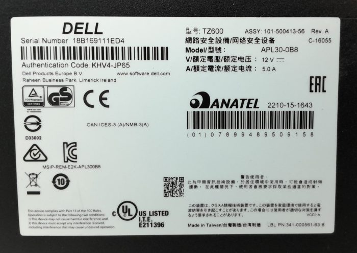 Dell Sonicwall TZ600 APL30-0B8 Firewall Security Appliance - Image 3