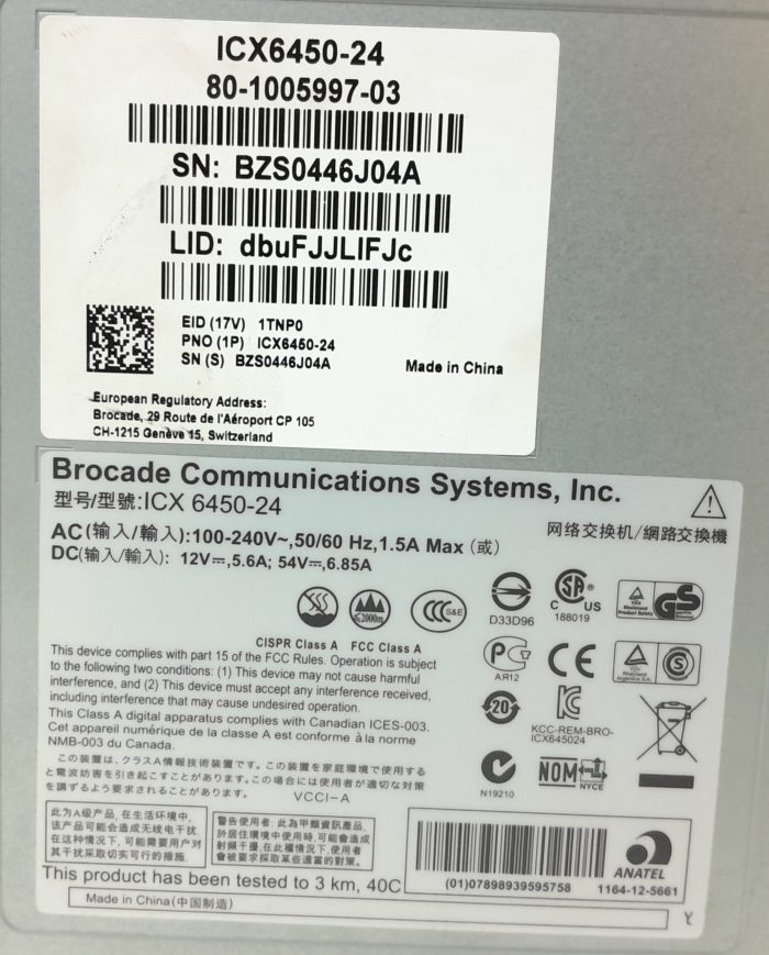 Brocade ICX 6450-24 24 Ports Ethernet Switch - Image 3
