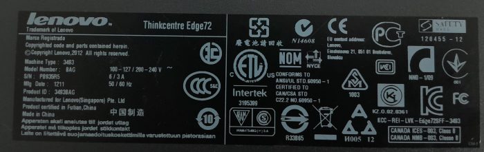 Lenovo ThinkCentre Edge72 - Desktop - Core i3 3.3Ghz - 4GB RAM - 500GB HDD - Windows 10 - Image 4