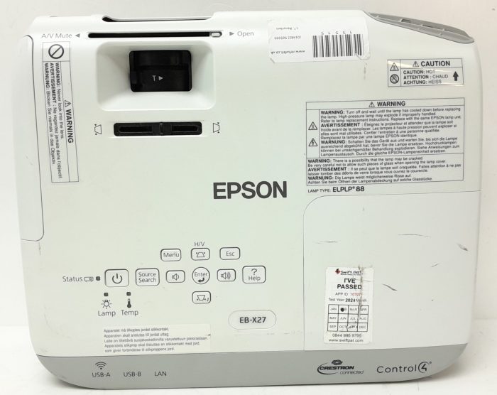Epson H692B EB-X27 HDMI VGA LCD Projector with 5551 Lamp Hours Used - Image 4