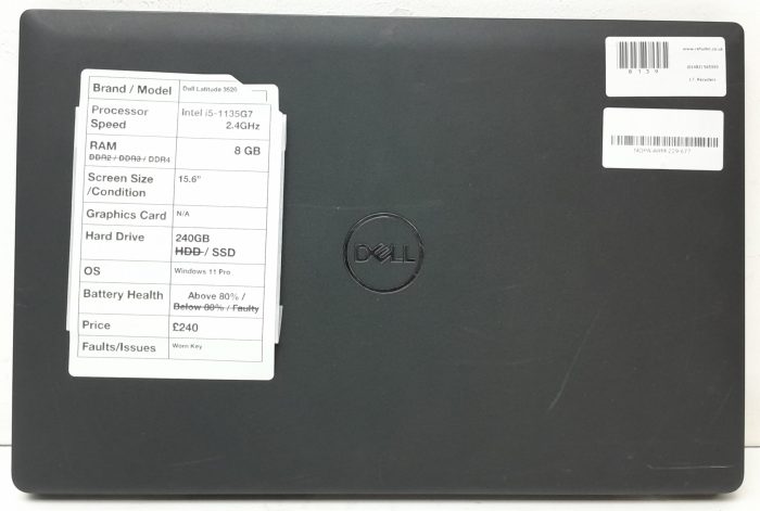 Dell Latitude 3520 - Intel i5-1135G7 2.4GHz - 8GB Ram - 15.6" - 240GB SSD - Windows 11 Pro - Image 4