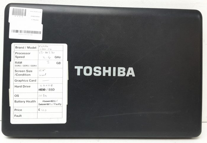 Toshiba Satellite Pro C660-171 - i3 M370 2.4 GHz - 3GB Ram - 15.6" - 240GB SSD - Windows 10 Pro - Image 4