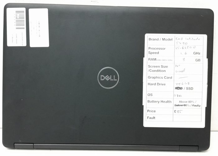 Dell Latitude 5490 - i5-8250U 1.6GHz - 8GB Ram - 14" - 256GB SSD - Windows 11 Pro - Image 4