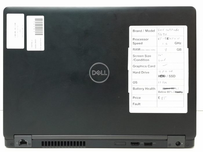 Dell Latitude 5490 - i5-8250U 1.6GHz - 8GB Ram - 14" - 256GB SSD - Windows 11 Pro - Image 4