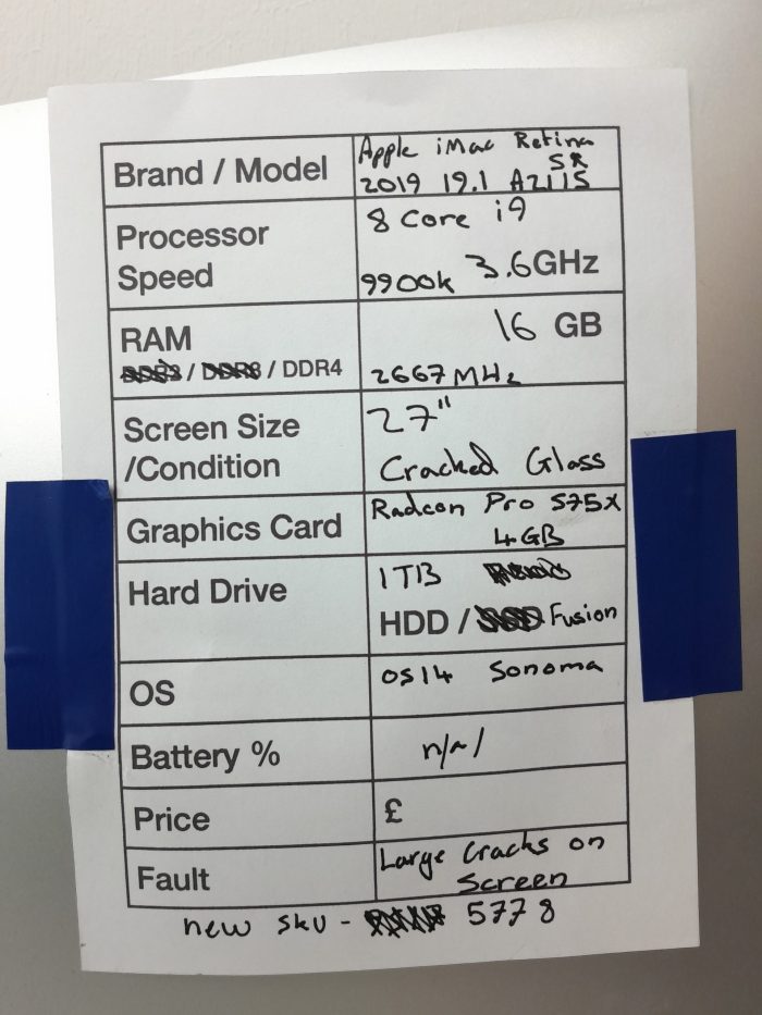 Apple iMac 2019 A2115 - 8 Core i9 9900K 3.6GHz - 16GB - 27" - Radeon Pro 575X 4GB - 1TB HDD - Sonoma 14 - Image 3